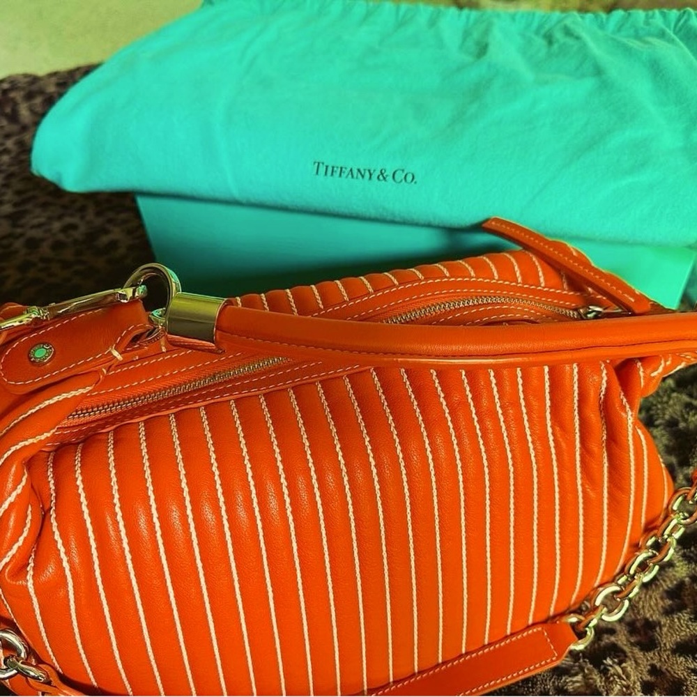 RARE Find! Vintage Tiffany & Co. tubular hobo bag in Tangerine!